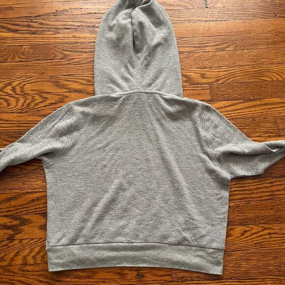 Alo Yoga Women's Gray Cropped Pullover Hoodie Sweatshirt Size S Gym Workout - Picture 6 of 7